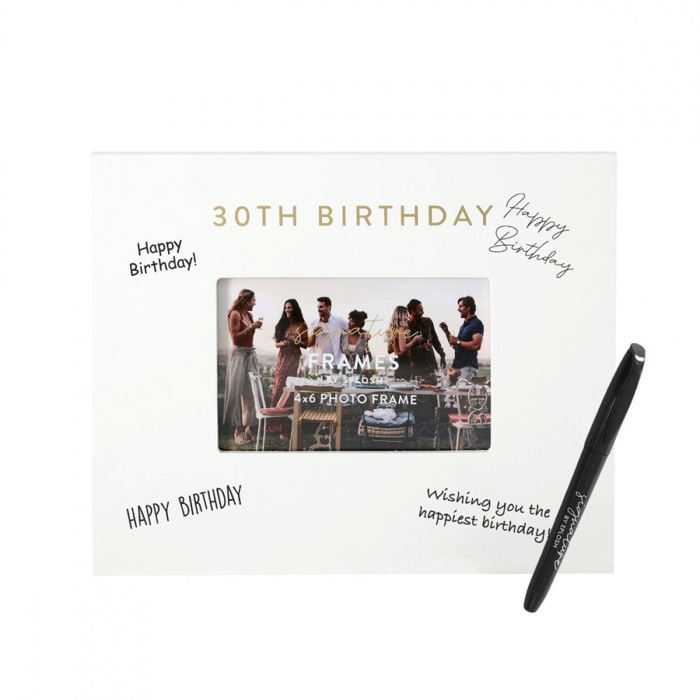 Splosh 30th Birthday Signature Photo Frame w/ Marker Decor 27.5x23cm White (2 Pack) — image 6