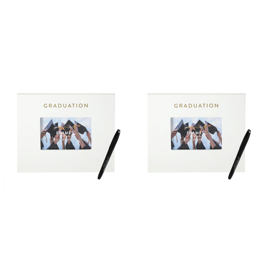 Splosh Graduation Signature Photo Frame w/ Marker Home Decor 27.5x23cm White (2 Pack)