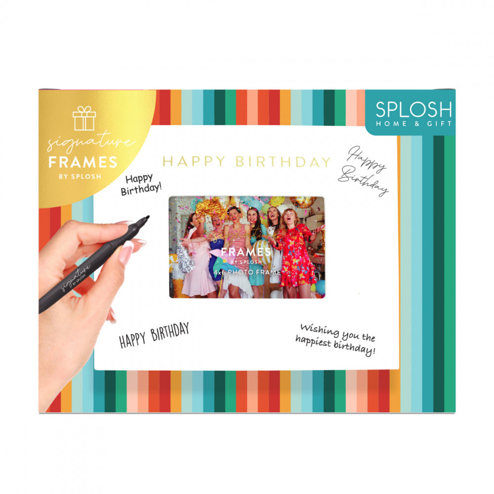 Splosh Happy Birthday Signature Photo Frame w/ Marker Decor 27.5x23cm White (2 Pack) — image 5