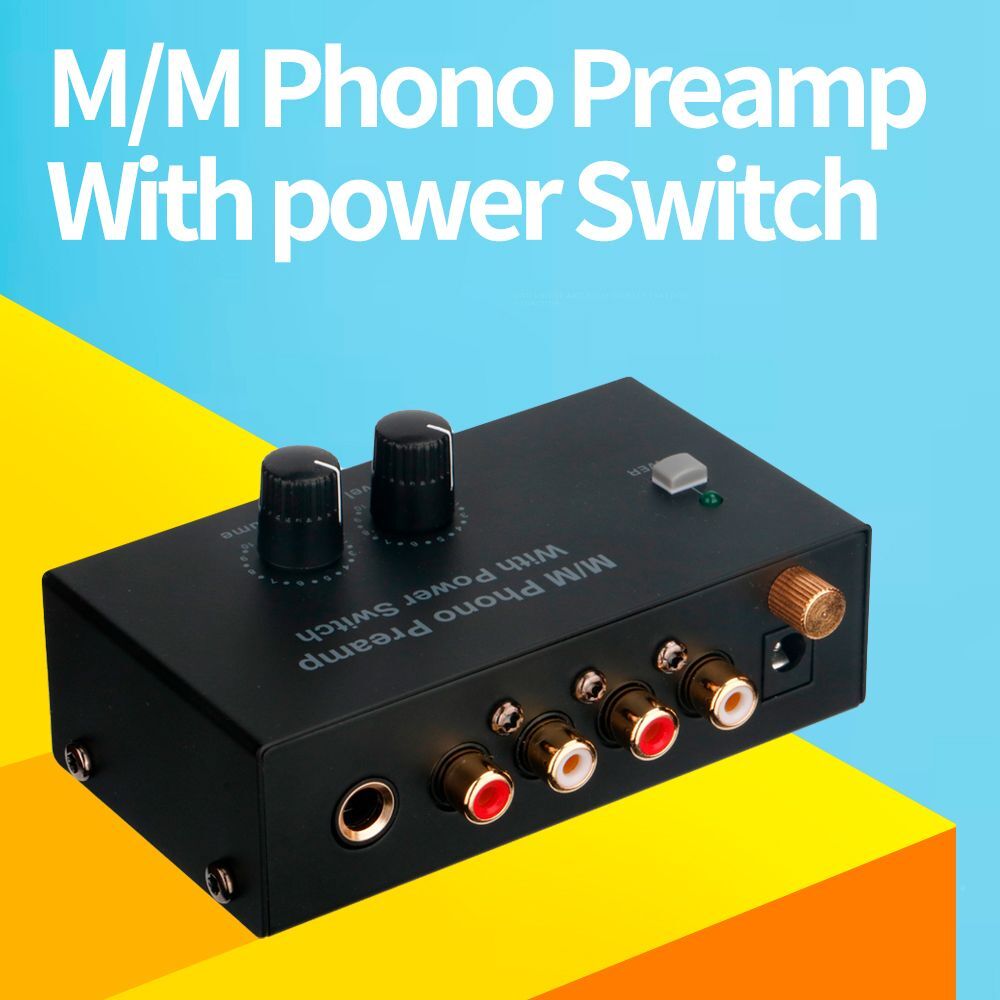 Silcron Compact Professional Grade Phono & Microphone Pre-Amplifier - Black