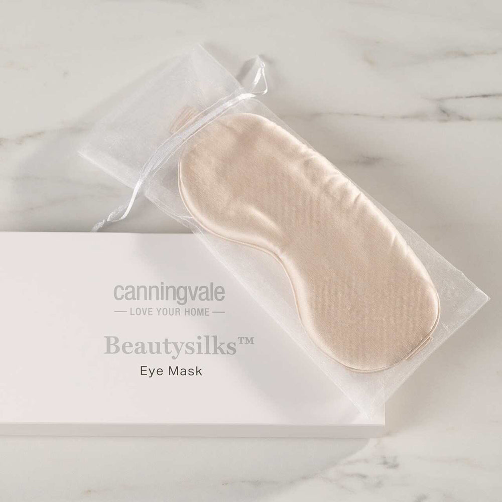 Canningvale Beautysilks Eye Mask Light-Blocking Adjustable Sleep Aid Champagne — image 2