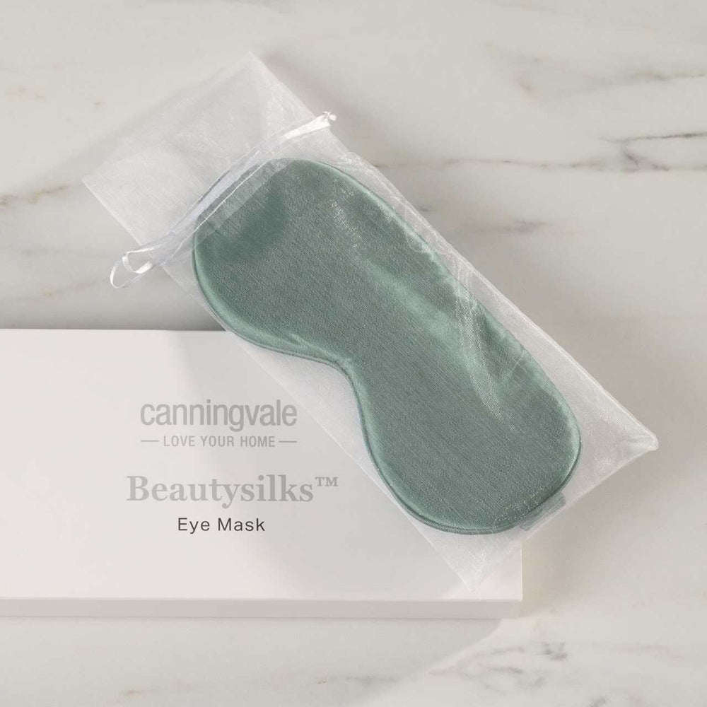 Canningvale Beautysilks Eye Mask Light-Blocking Adjustable Soft Sleep Aid Moss — image 2