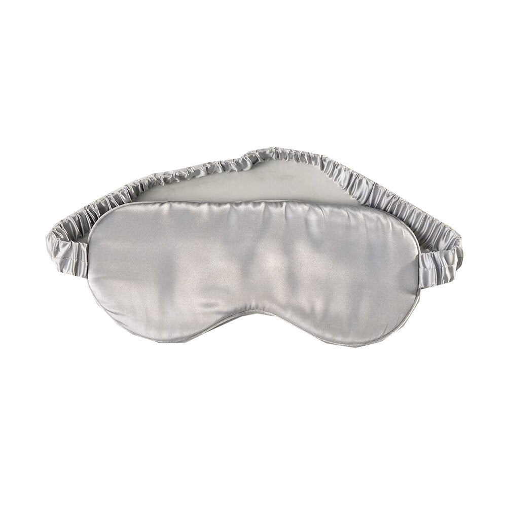 Canningvale Beautysilks Eye Mask Light-Blocking Adjustable Soft Sleep Aid — Silver