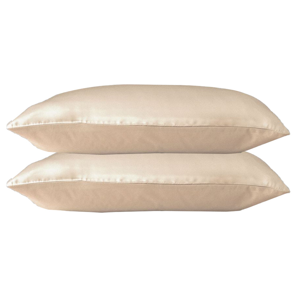 Canningvale 2pc Beautysilks Pillowcase Set 100 Percent Mulberry Silk Champagne - 48 x 73cm