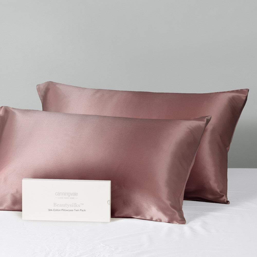 Canningvale Beautysilks Mulberry Silk Soft/Smooth Pillowcase Pack Rosewood (2 Pieces)