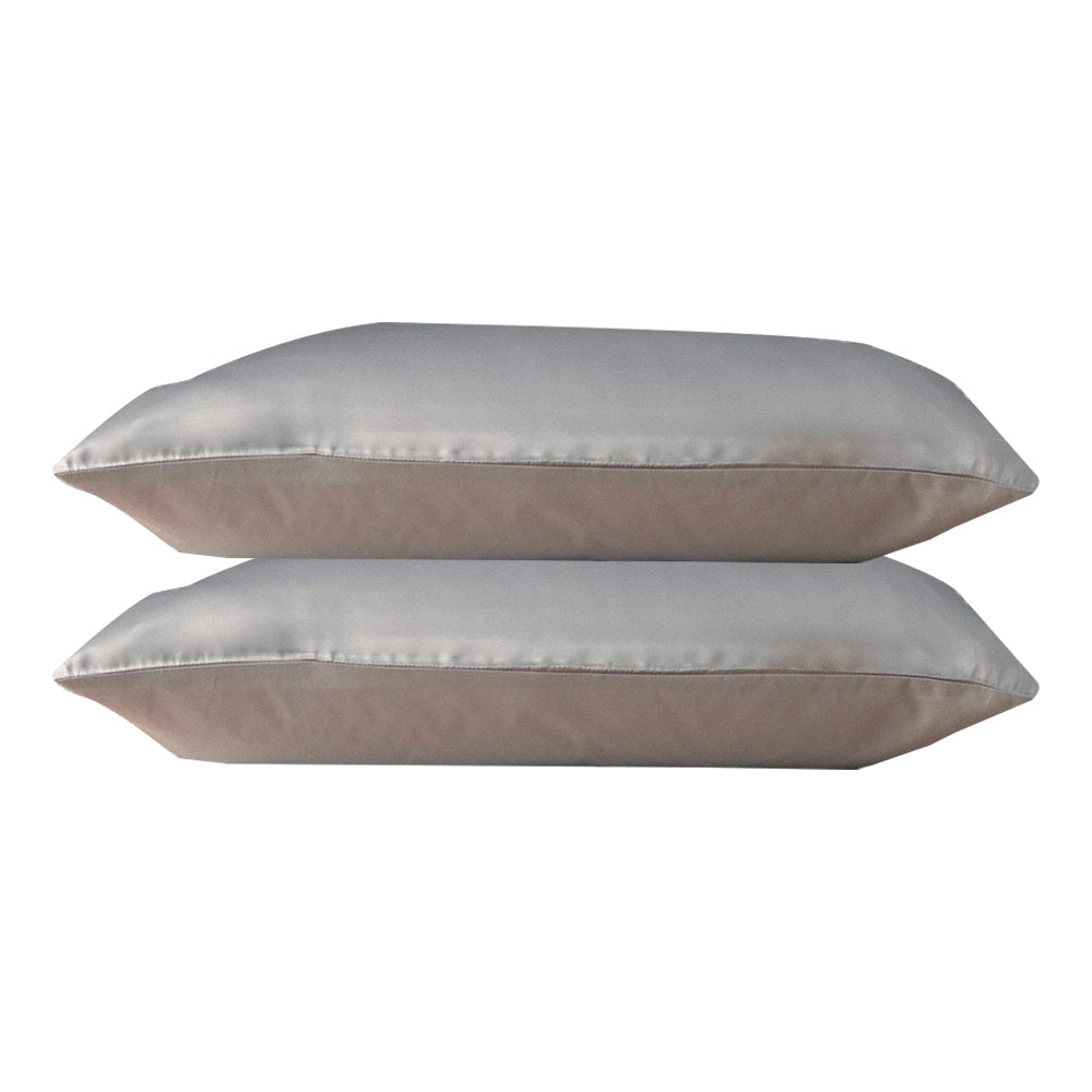 Canningvale Beautysilks Pillowcase Cover Home/Bedroom Decor Silver Silk (2 Pieces)
