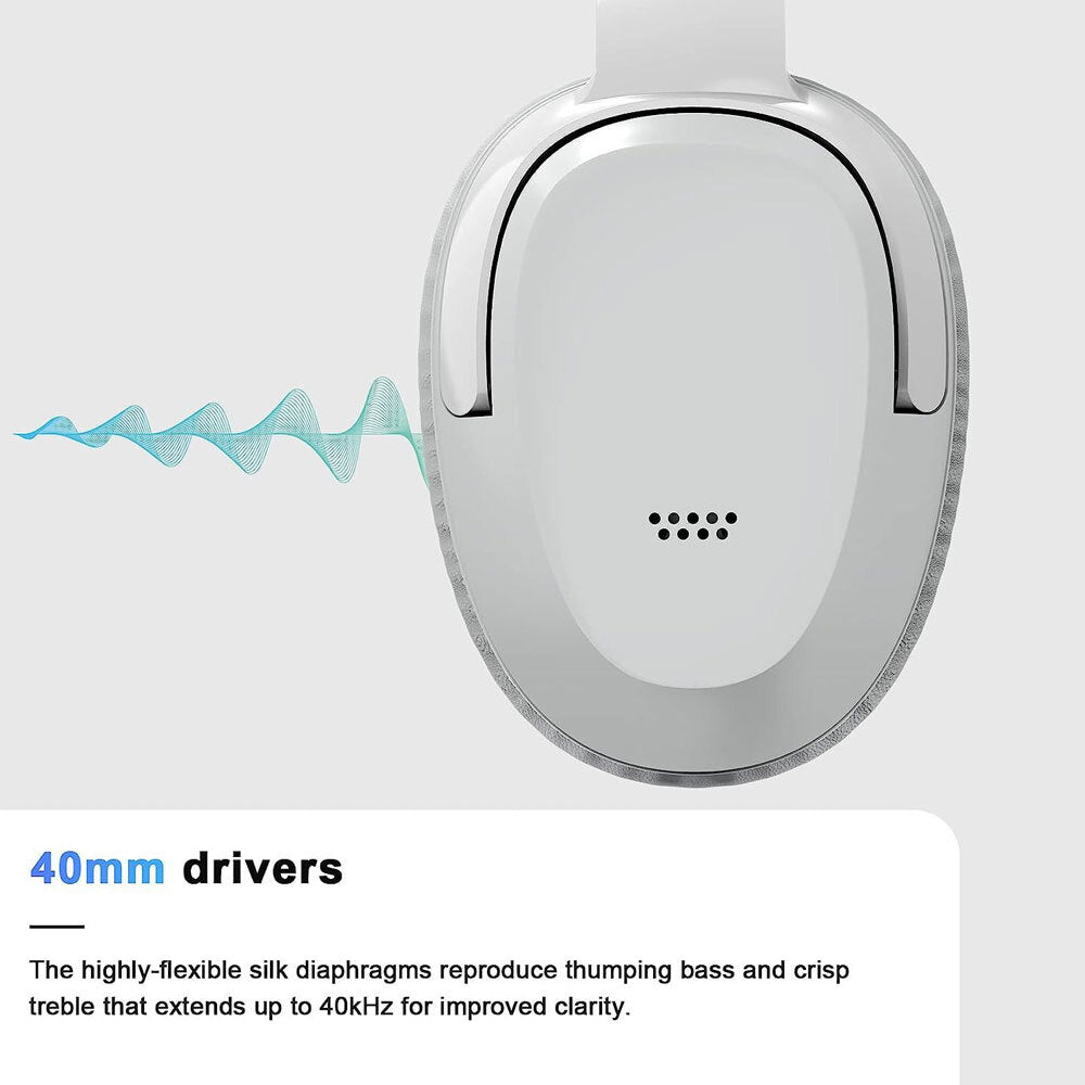 Silcron Active Noise Cancelling Bluetooth Headphones With 40H Playtime White — image 5