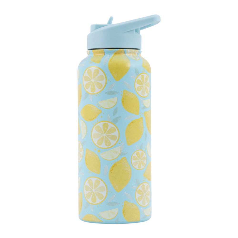 Splosh Sip By Splosh Lemon S/S Insulated Water Bottle w/ Flip Straw Lid 950ml
