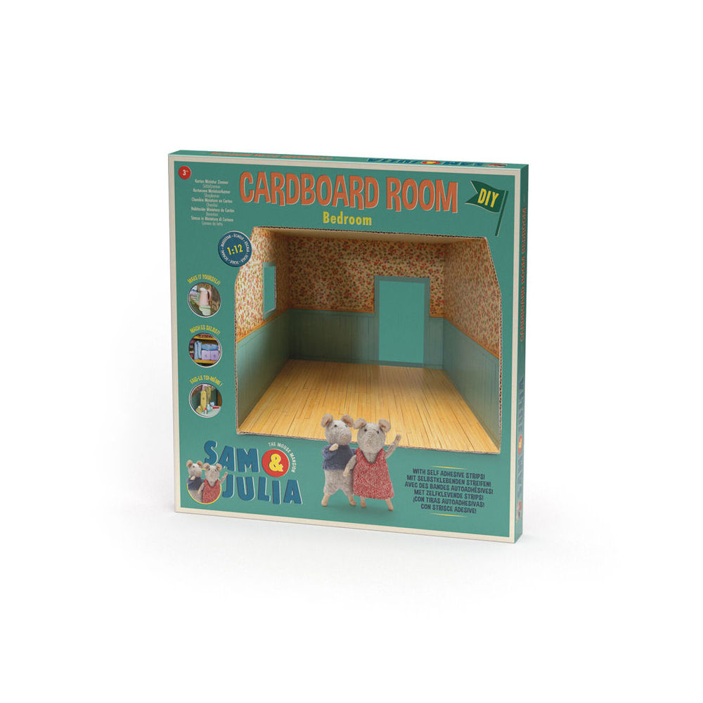 Sam & Julia Cardboard Room Master Bed Miniature Dollhouse Roombox Toy 6y+