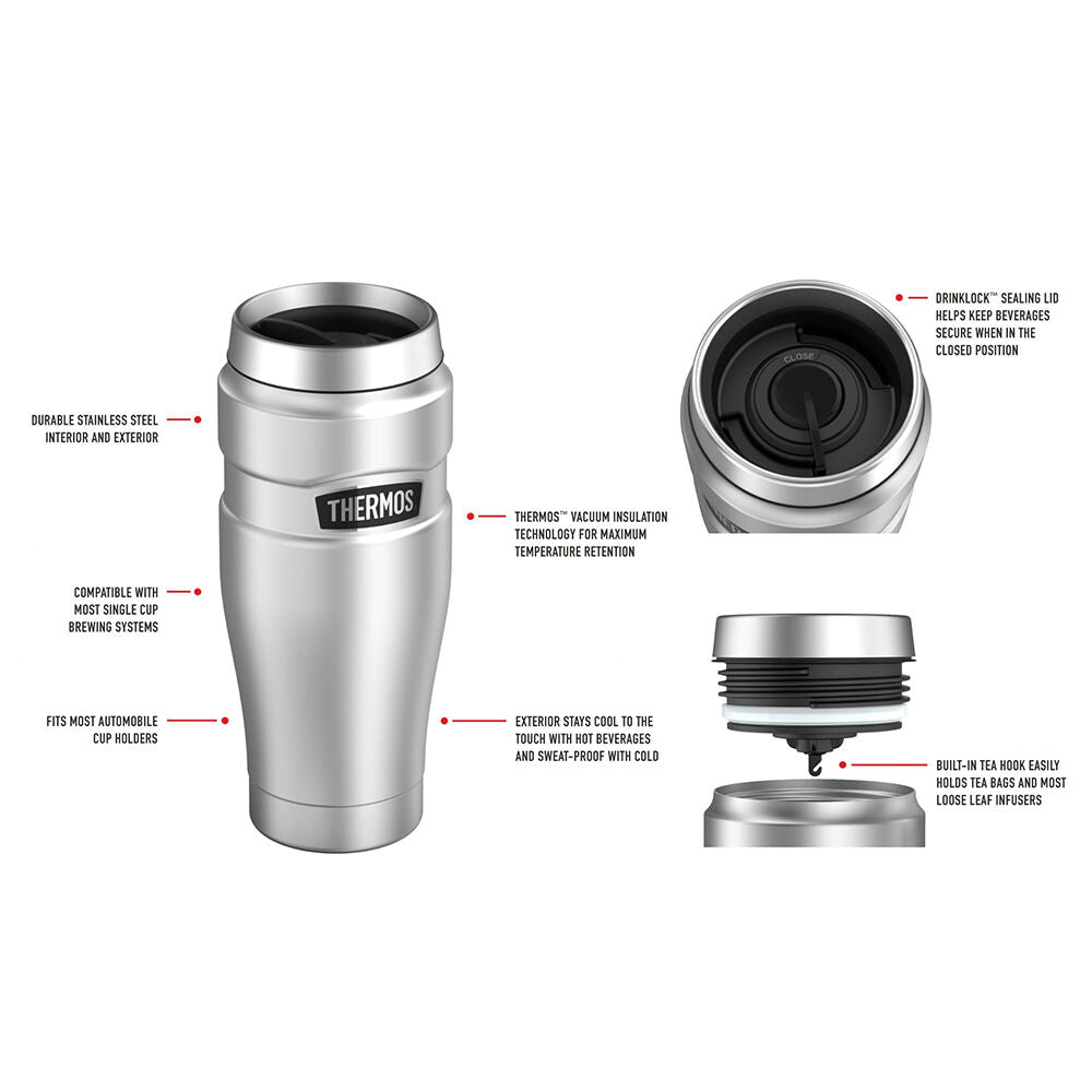 Thermos Stainless Steel King Portable Vacuum Insulated Durable Tumbler 470ml