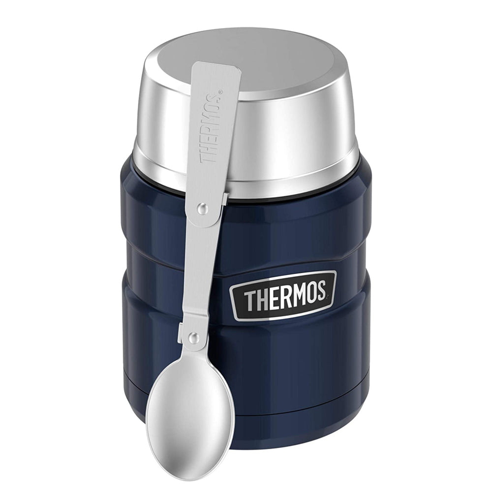 Thermos Midnight Blue Stainless King Vacuum Insulated Food Jar 470ml w/ Spoon — image 2