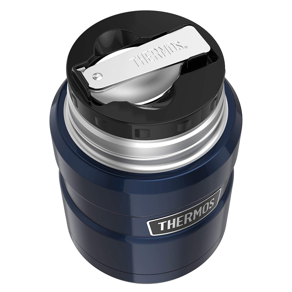 Thermos Midnight Blue Stainless King Vacuum Insulated Food Jar 470ml w/ Spoon — image 3