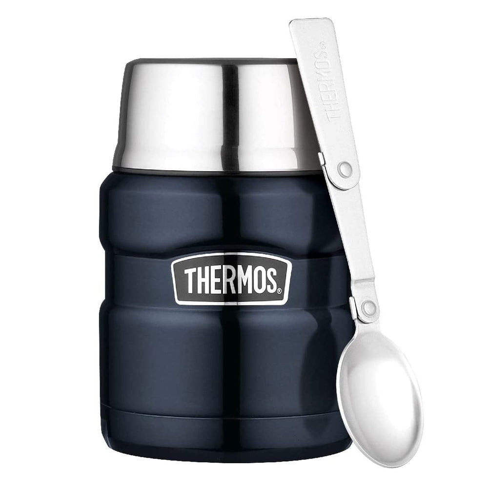 Thermos Midnight Blue Stainless King Vacuum Insulated Food Jar 470ml w/ Spoon
