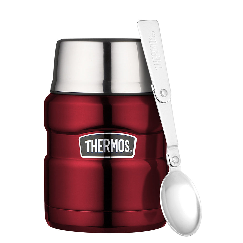 Thermos Stainless King Vacuum Insulated Stainless Steel Durable Jar Red 470ml