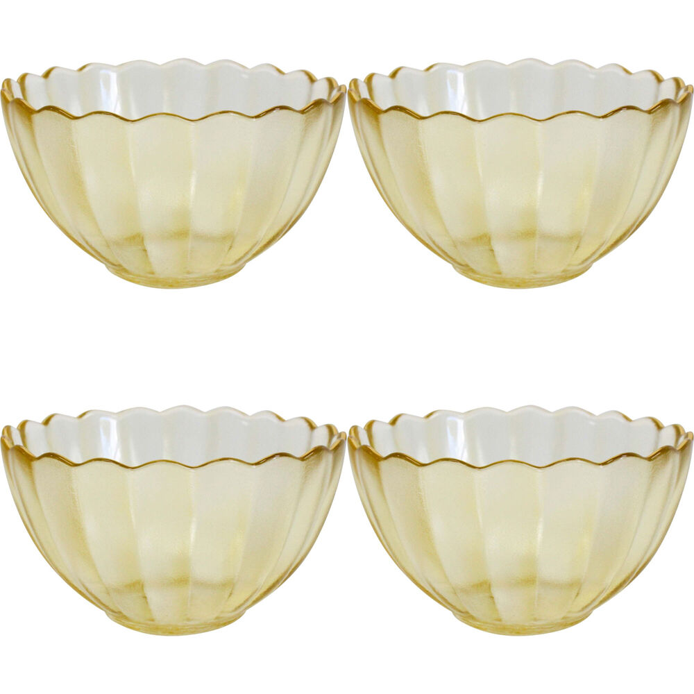 LVD Glass Bowl Serving/Decorative Home/Dining Tableware 11.5cm Marrigold/Gold (4 Pack)