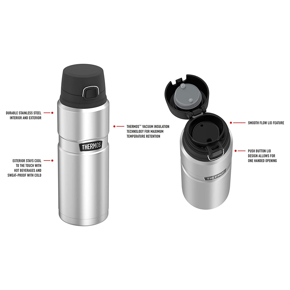 Thermos Midnight Blue Stainless King Vacuum Insulated Bottle 710ml w/ Flip Lid — image 3