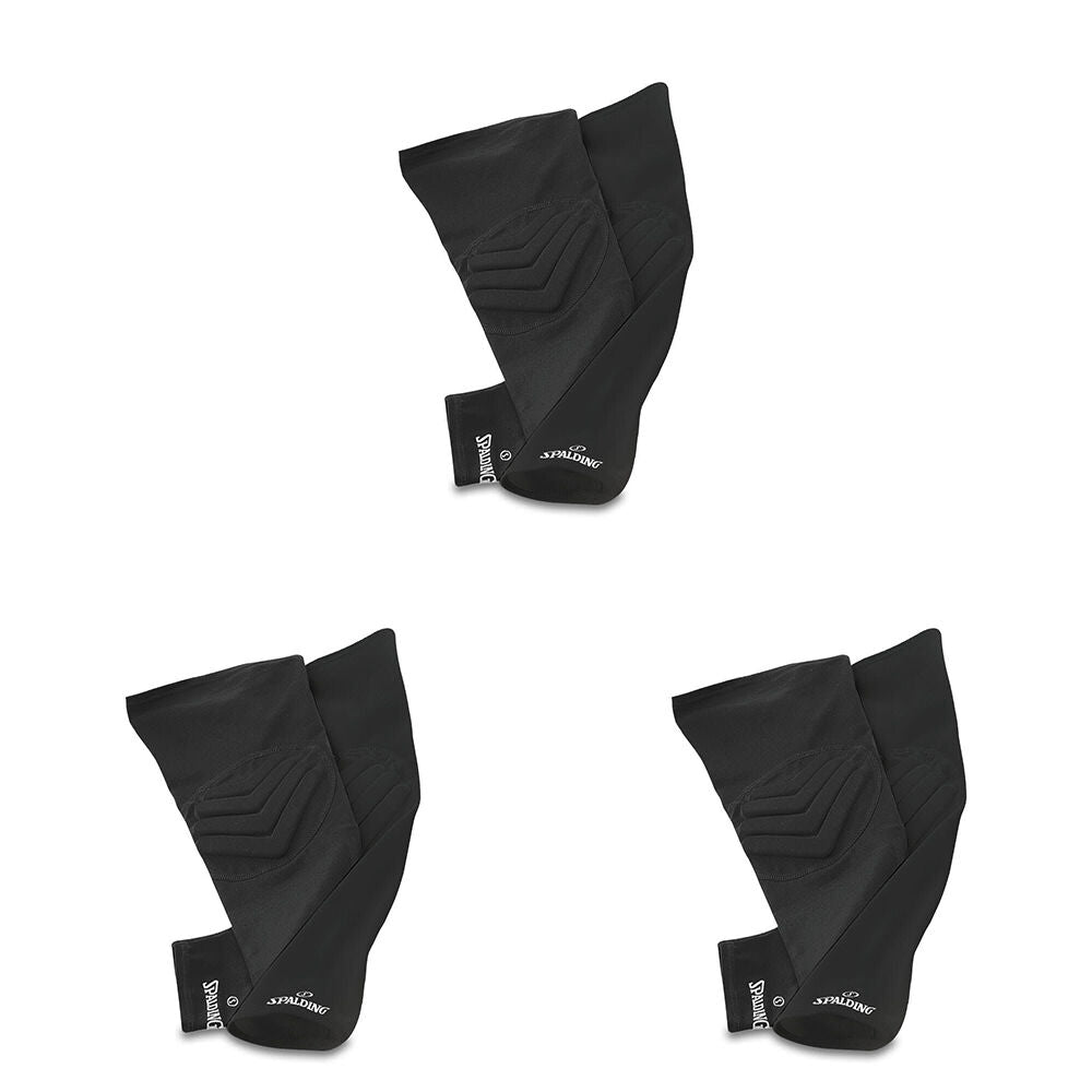 Spalding 2pc Spalding Adults Padded Protective Compression Shooting Sleeve Pair Black (3 Pack)