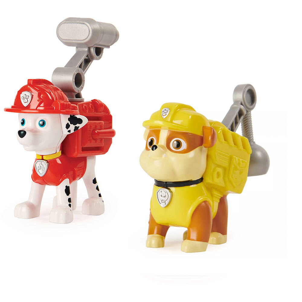 Spin Master Paw Patrol Action Pup Figurines Rubble/Marshall w/Uniform Kids 3y+ (2 Pieces)