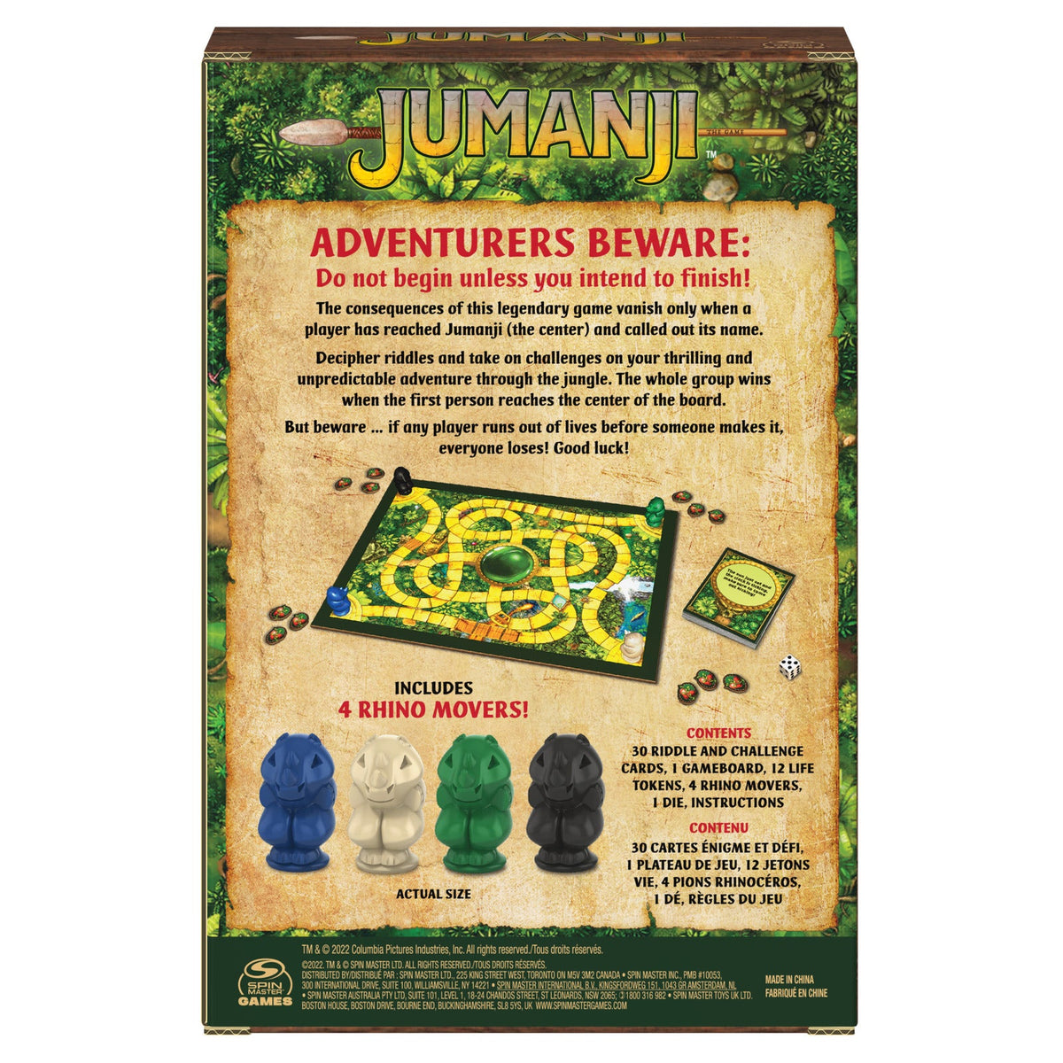 Spin Master Ready To Roll 2-4 Player Jumanji Travel Cards Board Game Set 8+