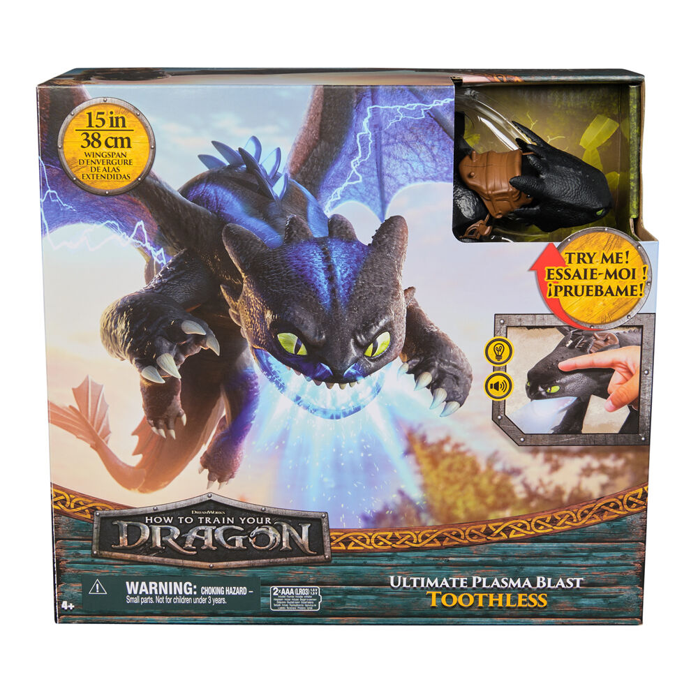 Spin Master Dragon's Movie Plasma Blast Toothless Action Figure 38cm Black 4y+