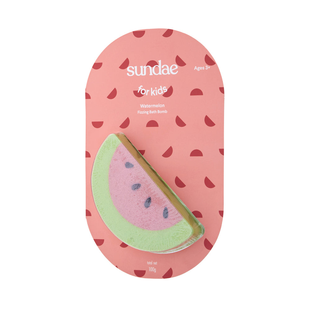 Sundae 100g Kids Fizzing Bath Bomb Bathroom Shower Watermelon Body/Skin Wash (4 Pack)