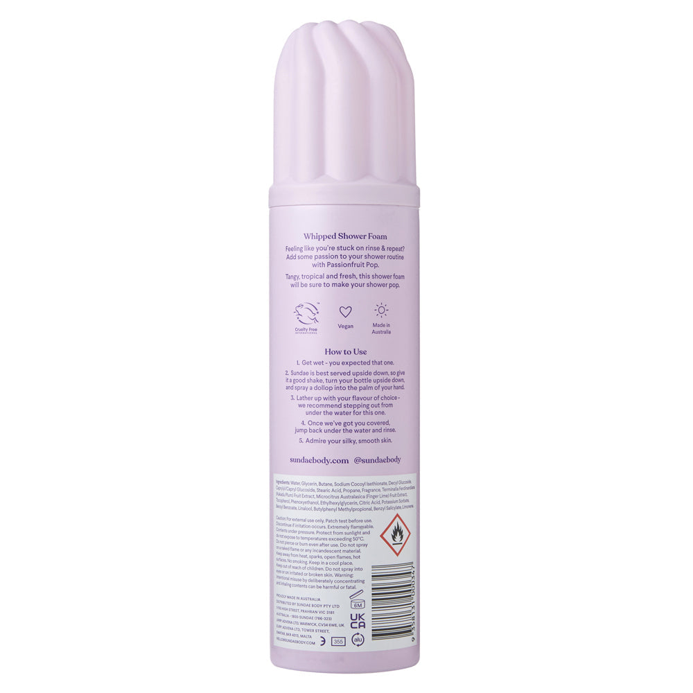 Sundae 265ml Shower Bathroom Foam Passionfruit Pop Scent Body Wash Skin Care — image 4