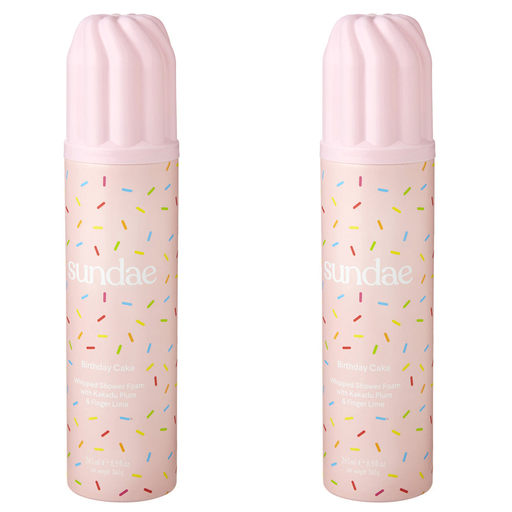 Sundae 265ml Whipped Shower Bathroom Foam Birthday Cake Body Wash Skin Care (2 Pack)