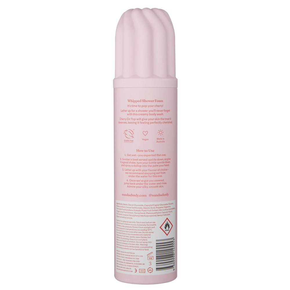 Sundae 265ml Whipped Shower Bathroom Foam Cherry On Top Scent Body/Skin Wash — image 3