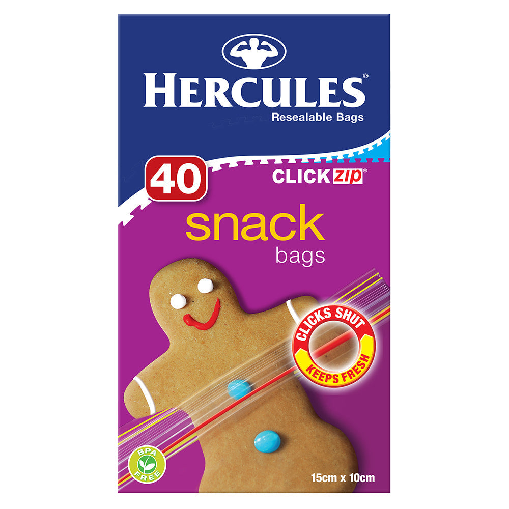 Hercules 40pc Hercules ClickZip Snack Bags (3 Pack) — image 3
