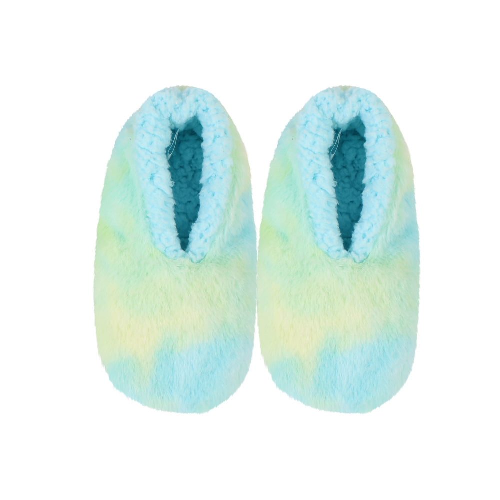 Splosh SnuggUps Kids Slippers Non-Slip Blue/Green Tie Dye