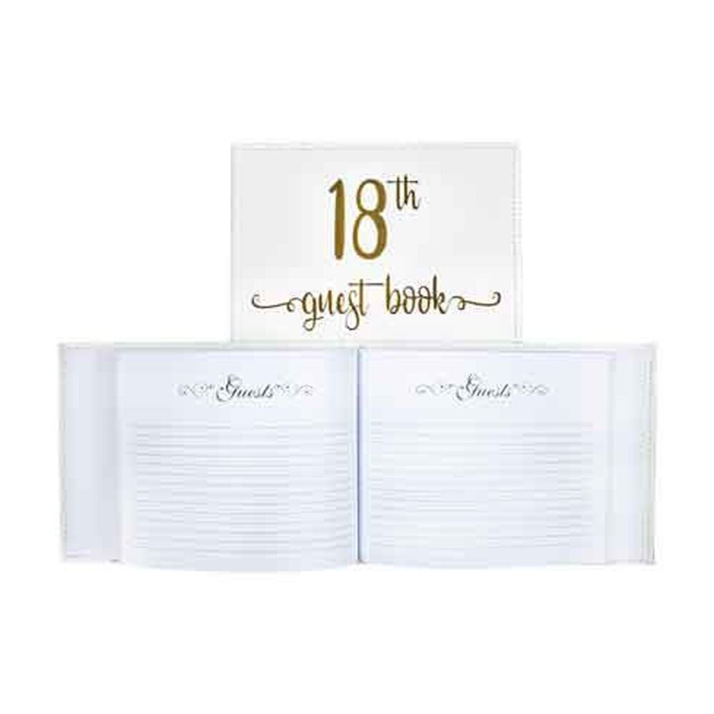 LMD Guest Book 18th Gold Text 23x18cm Novelty Birthday Party Signature Pad Set — image 2