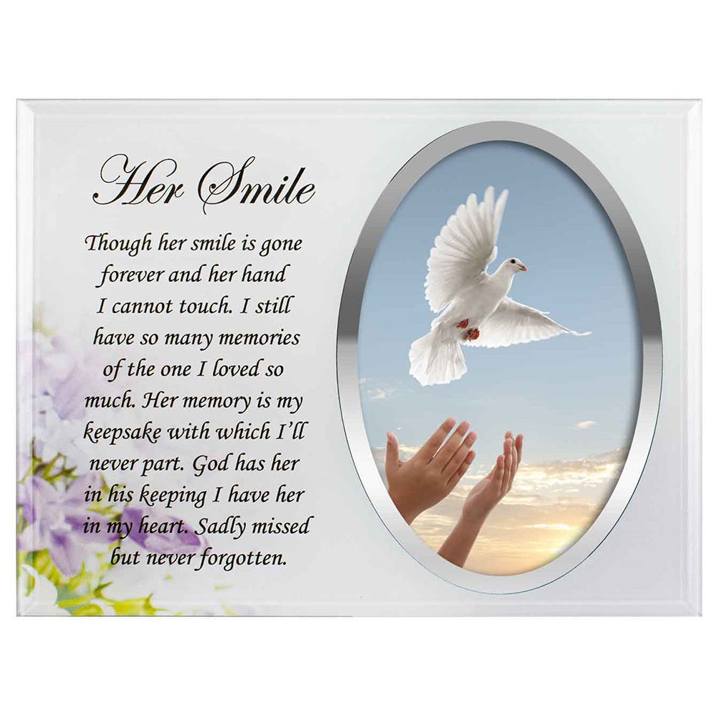 LMD Her Smile Remembrance Funeral Photo Frame 22x17cm Memorial Display Card