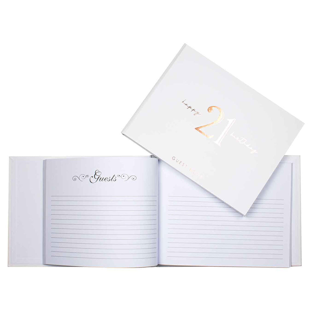 LMD 21St Rose Gold Guest Book Rose Gold Text 23x18cm Birthday Keepsake