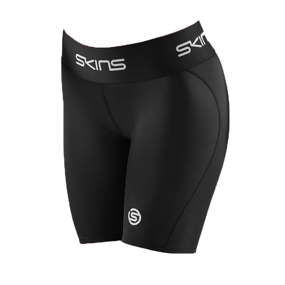 Skins Compression Series-1 Active Womens XS Half Tights BLK Yoga/Gym/Sportswear