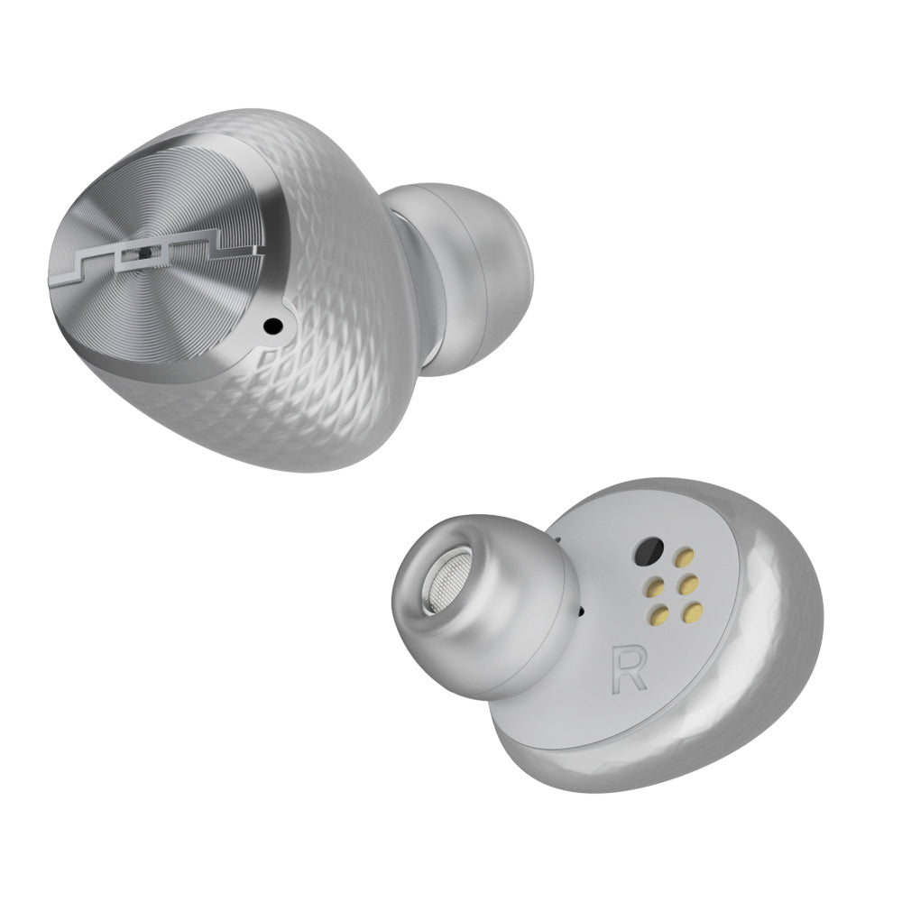 Sol Republic Amps Air+ Silver ANC/Sweat Proof Bluetooth Earbud In-Ear Earphones