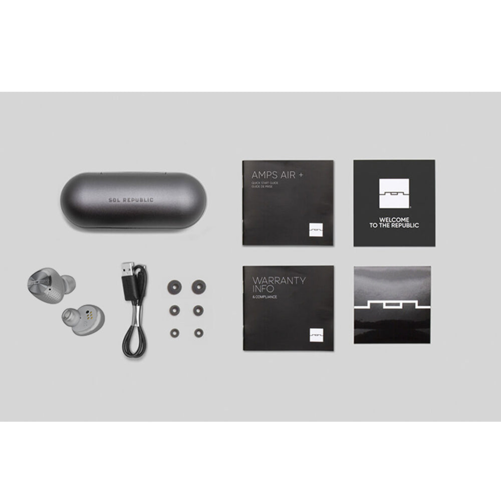 Sol Republic Amps Air+ Silver ANC/Sweat Proof Bluetooth Earbud In-Ear Earphones — image 8
