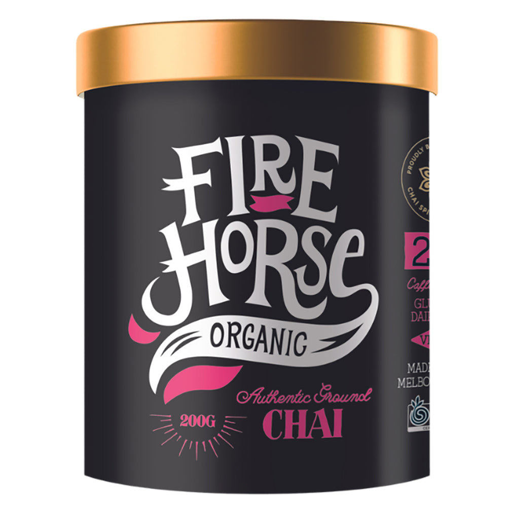 Fire Horse Organic Chai Tea/Latte Hot Drink Mix Caffine Free Ground 200G Tub
