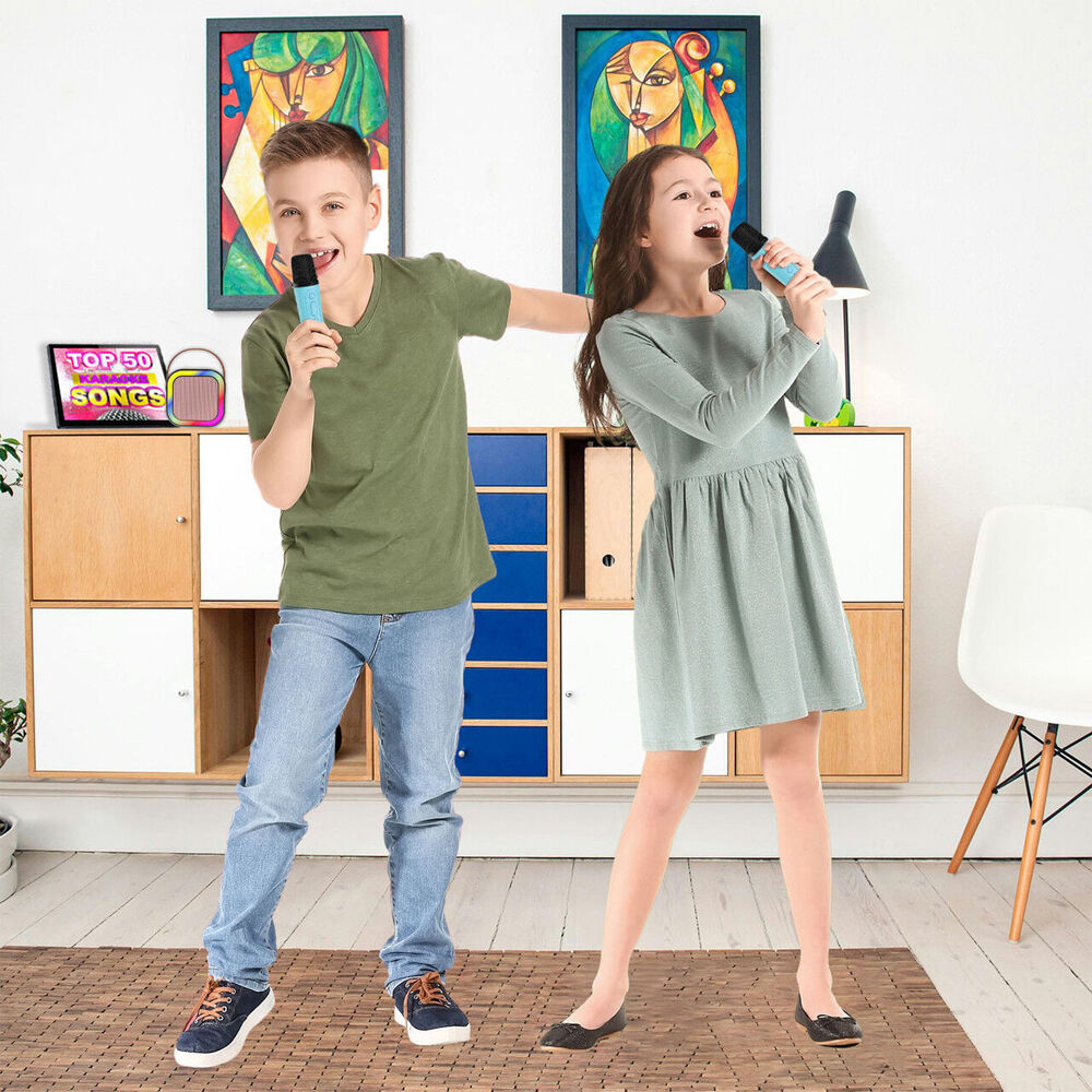 Laser Blue Mini Karaoke Bluetooth Speaker w/ 2xWireless Microphones — image 9