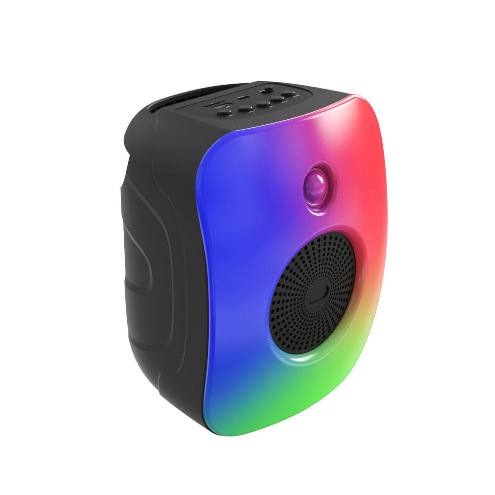 Laser Black RGB LED Light Portable Bluetooth Wireless Stereo Mini Speaker