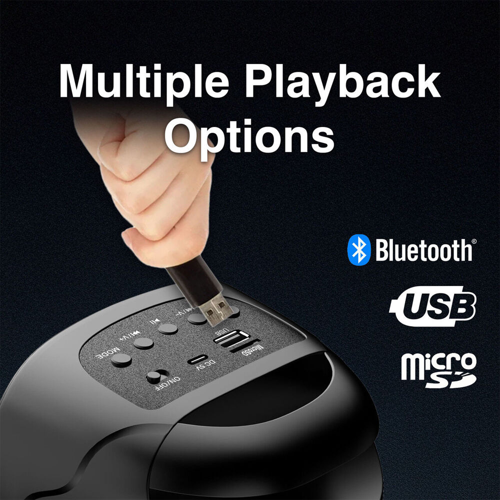 Laser Black RGB LED Light Portable Bluetooth Wireless Stereo Mini Speaker — image 6