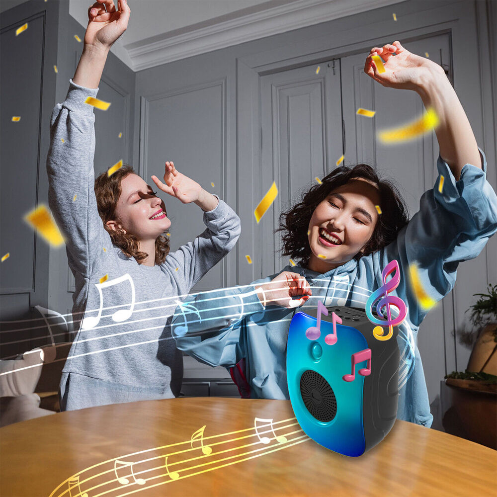 Laser Black RGB LED Light Portable Bluetooth Wireless Stereo Mini Speaker — image 7