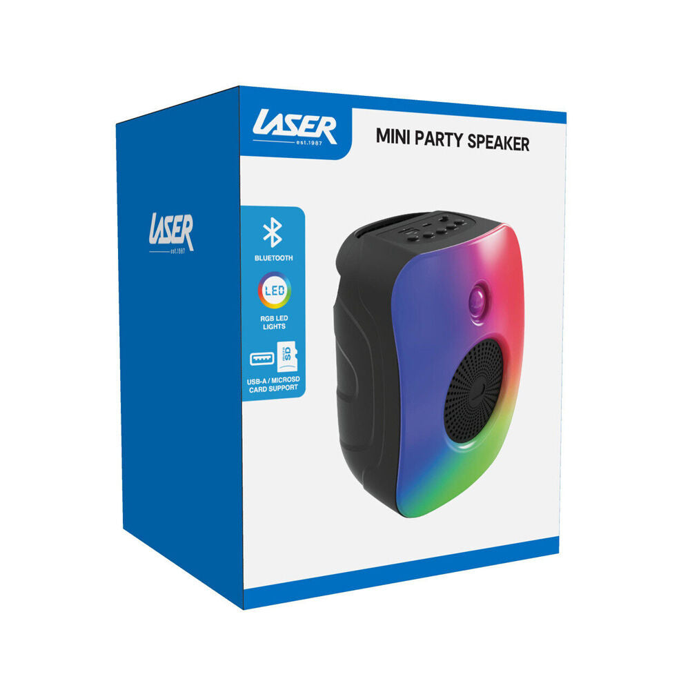 Laser Black RGB LED Light Portable Bluetooth Wireless Stereo Mini Speaker — image 9