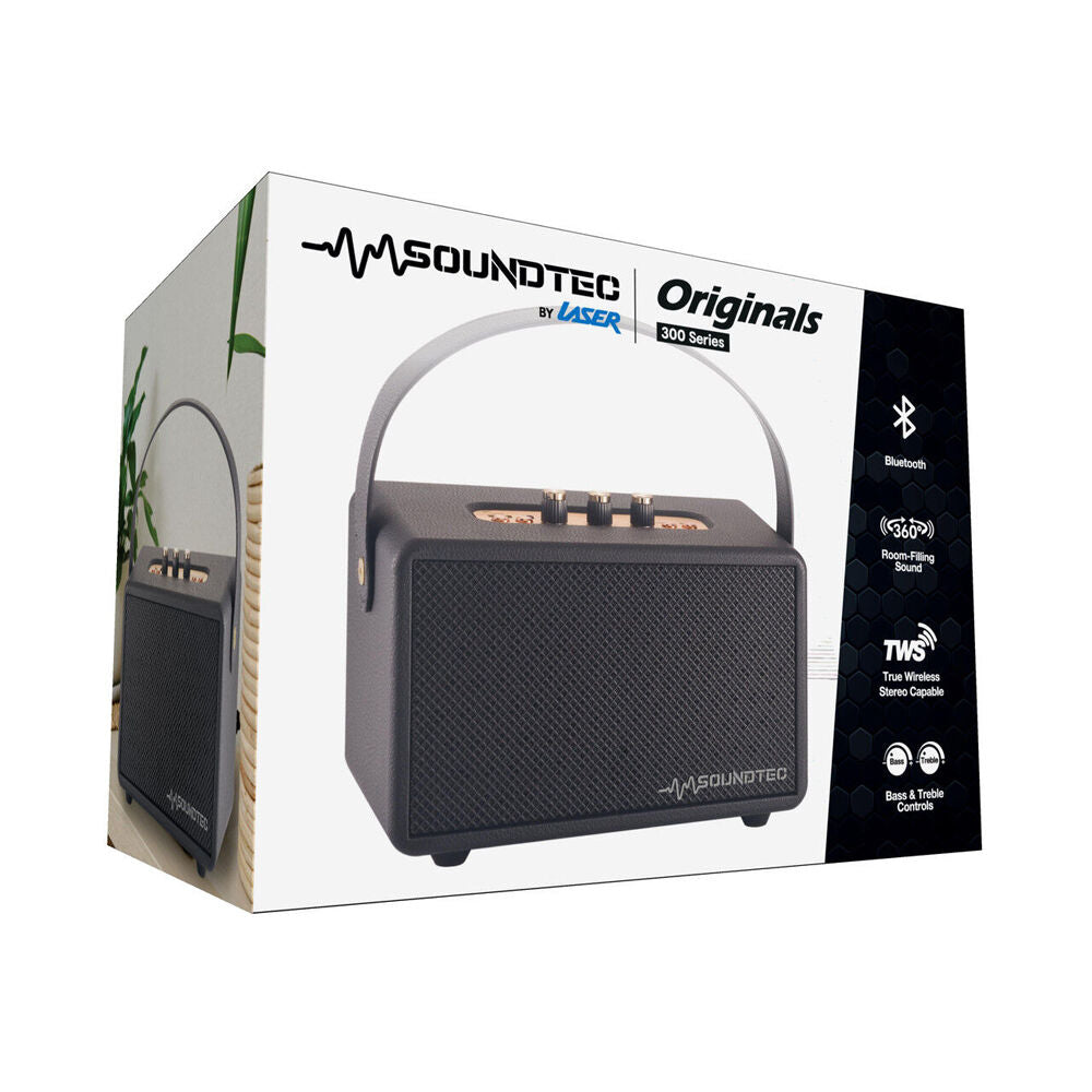 Soundtec Black Retro Portable Bluetooth Wireless Stereo Speaker Boombox — image 10
