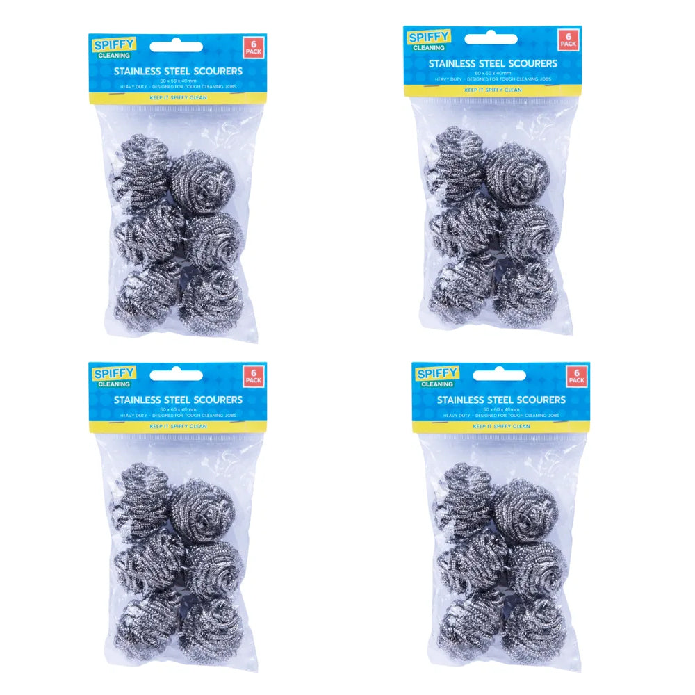 Spiffy 6PK Spiffy Stainless Steel Scourers (4 Pack)
