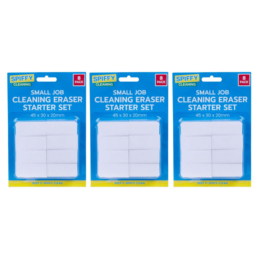 Spiffy 8PK Spiffy Small Job Cleaning Eraser Set Multi-Functional Kitchen Cleaner WHT (3 Pack)