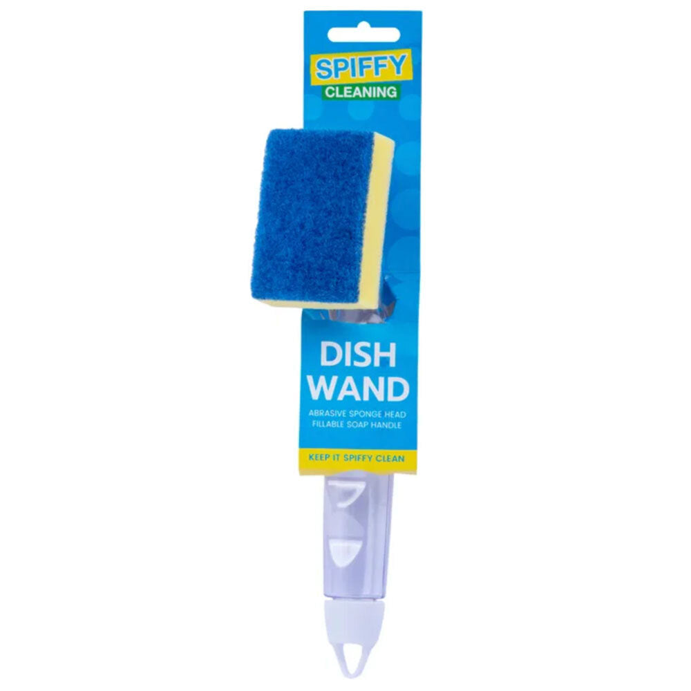 Spiffy Dish Wand Cleaning Kitchen Glass Scrubber/Sponge Cleaner w/Soap Dispenser