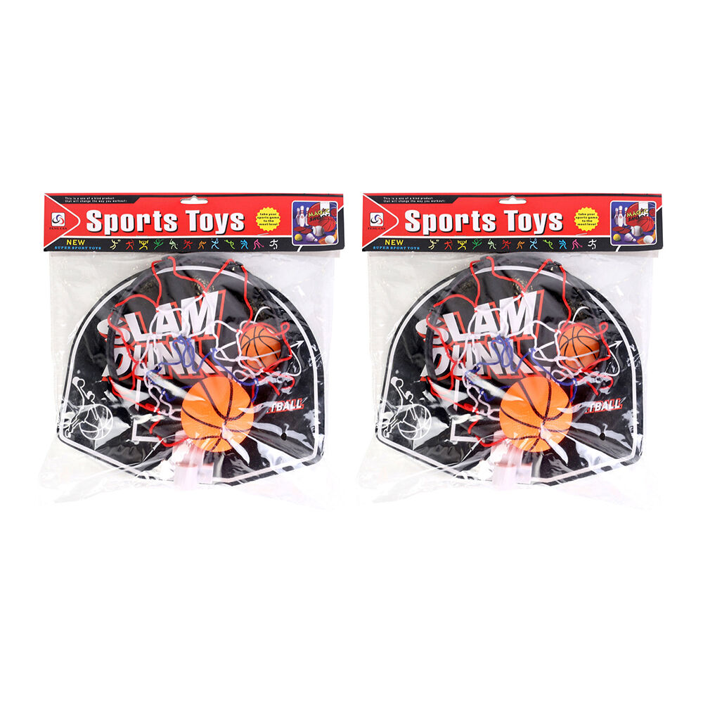 Razoo Slam Dunk Mini Basketball Set w/ Wall Mount Kids Toy 29x23cm (2 Pack)