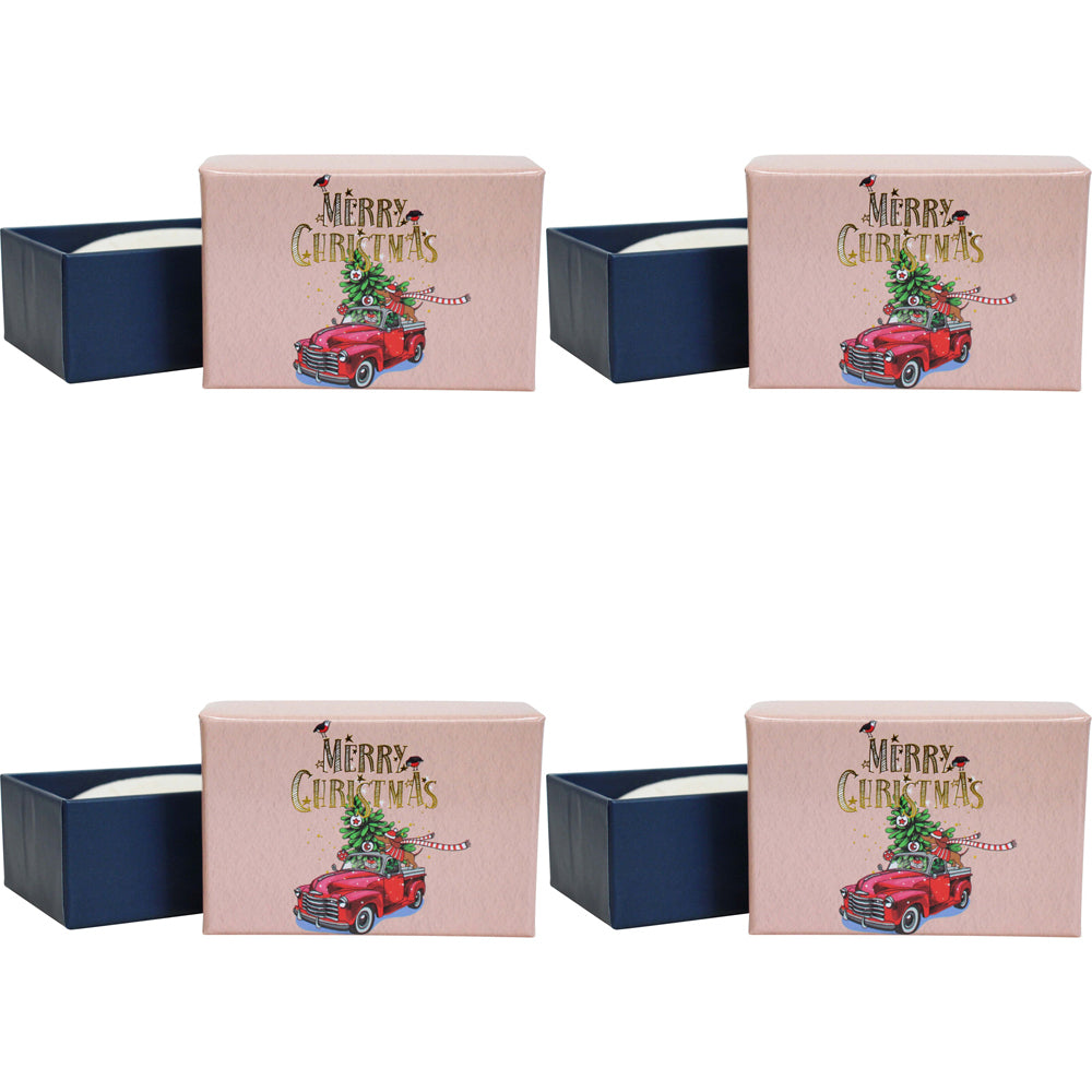LVD Merry Christmas Sausage Scented Bath Soap Bar w/ Box Body Frag 9x6cm (4 Pack)