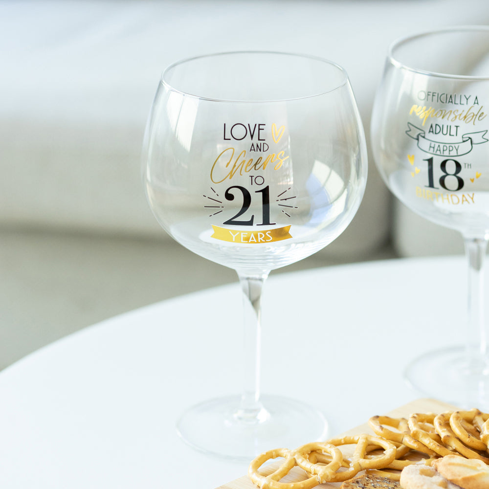 Splosh Sip Celebration 21st Balloon Glass Cocktail Drinkware 675ml CLR — image 3