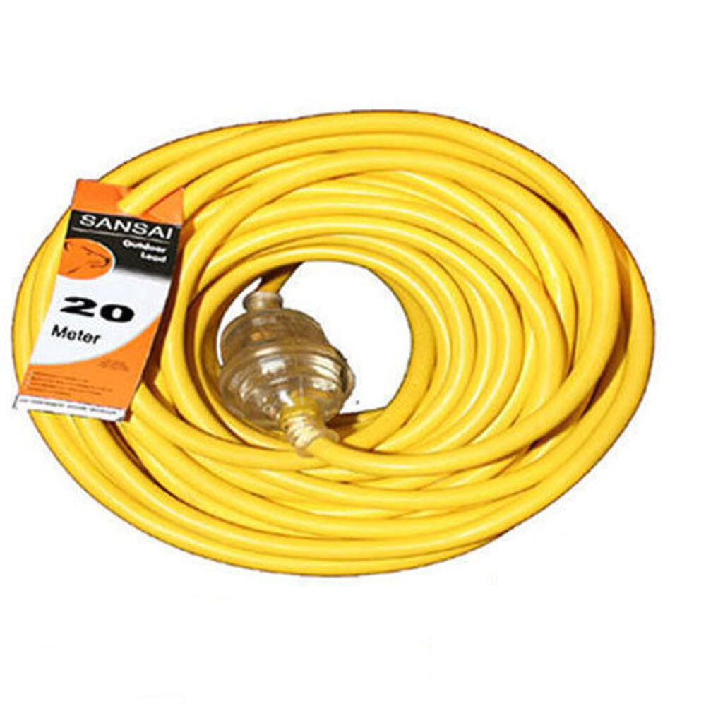 Sansai 20m Heavy Duty Extension Cord/Power Lead Light Indicator Indoor/Outdoor